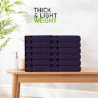 OLIVIA ROCCO Belmont Viscose Stripe Purple Towels 100% Cotton Hotel Quality Bath Towels