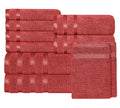 OLIVIA ROCCO Belmont Viscose Stripe Red Towels 100% Cotton Hotel Quality Super Absorbent