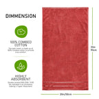 OLIVIA ROCCO Belmont Viscose Stripe Red Towels 100% Cotton Hotel Quality Super Absorbent