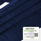 OLIVIA ROCCO Belmont Viscose Stripe Royal Blue Towels 100% Cotton Hotel Quality 10 Piece