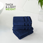 OLIVIA ROCCO Belmont Viscose Stripe Royal Blue Towels 100% Cotton Hotel Quality 10 Piece