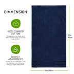 OLIVIA ROCCO Belmont Viscose Stripe Royal Blue Towels 100% Cotton Hotel Quality 10 Piece