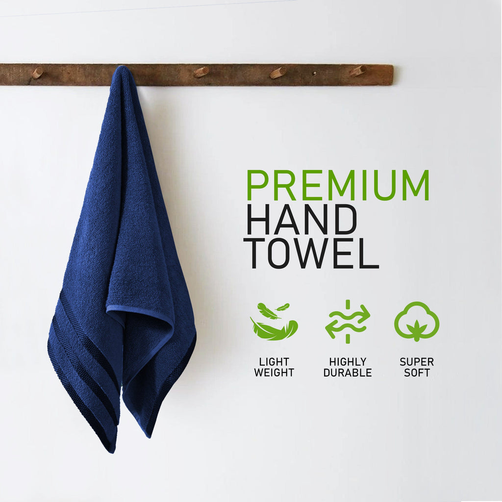 OLIVIA ROCCO Belmont Viscose Stripe Royal Blue Towels 100% Cotton Hotel Quality 10 Piece