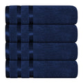 OLIVIA ROCCO Belmont Viscose Stripe Royal Blue Towels 100% Cotton Hotel Quality 10 Piece