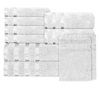OLIVIA ROCCO Belmont Viscose Stripe White Towels 100% Cotton Hotel Quality Bath Towels