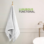 OLIVIA ROCCO Belmont Viscose Stripe White Towels 100% Cotton Hotel Quality Bath Towels
