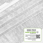 OLIVIA ROCCO Belmont Viscose Stripe White Towels 100% Cotton Hotel Quality Bath Towels