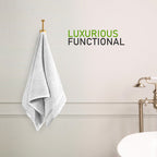 OLIVIA ROCCO Belmont Viscose Stripe White Towels 100% Cotton Hotel Quality Bath Towels
