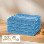 OLIVIA ROCCO Rhodes Towel Aqua 100% Cotton Hotel Quality Soft Super Absorbent Hand Towels