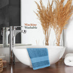 OLIVIA ROCCO Rhodes Towel Aqua 100% Cotton Hotel Quality Soft Super Absorbent Hand Towels