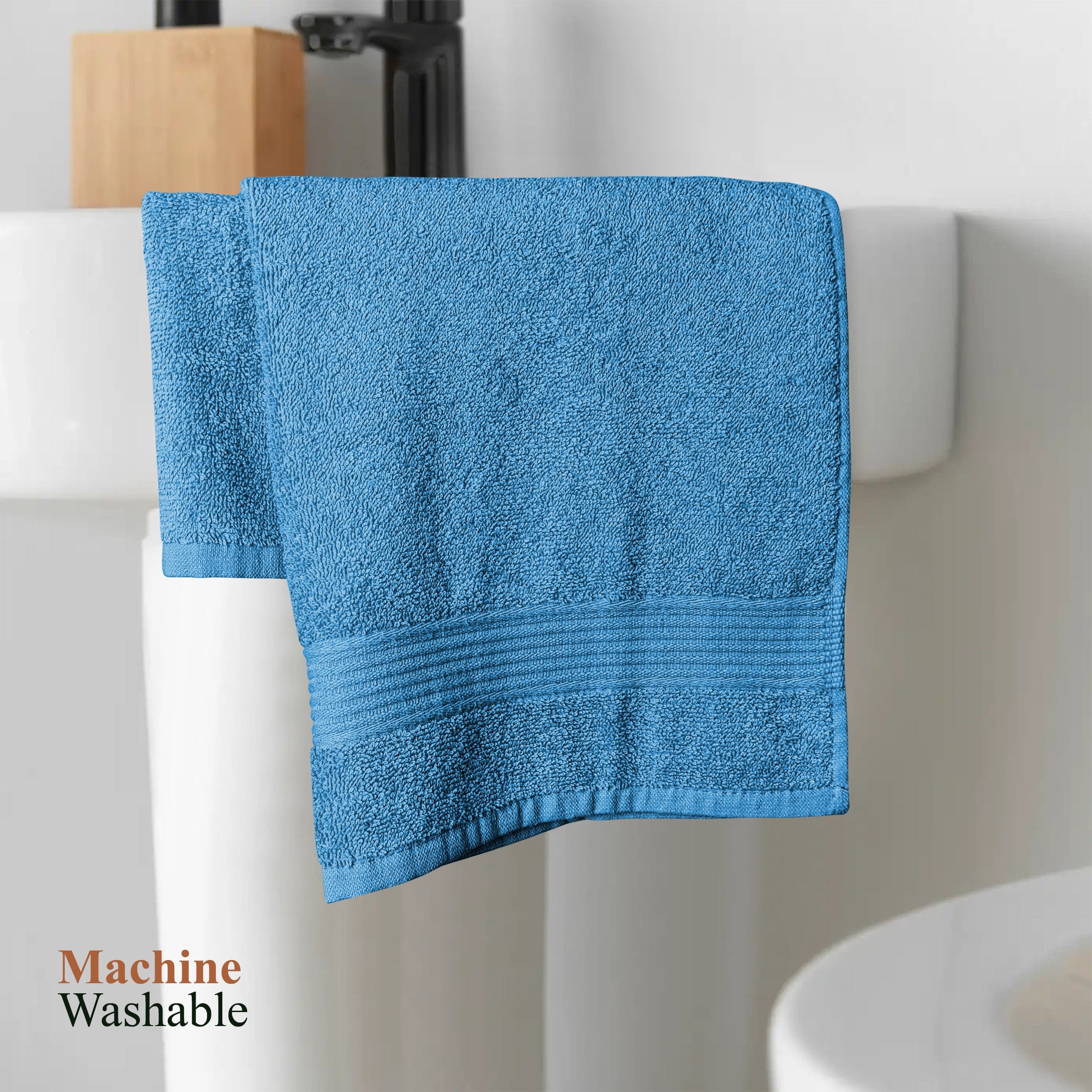 OLIVIA ROCCO Rhodes Towel Aqua 100% Cotton Hotel Quality Soft Super Absorbent Hand Towels