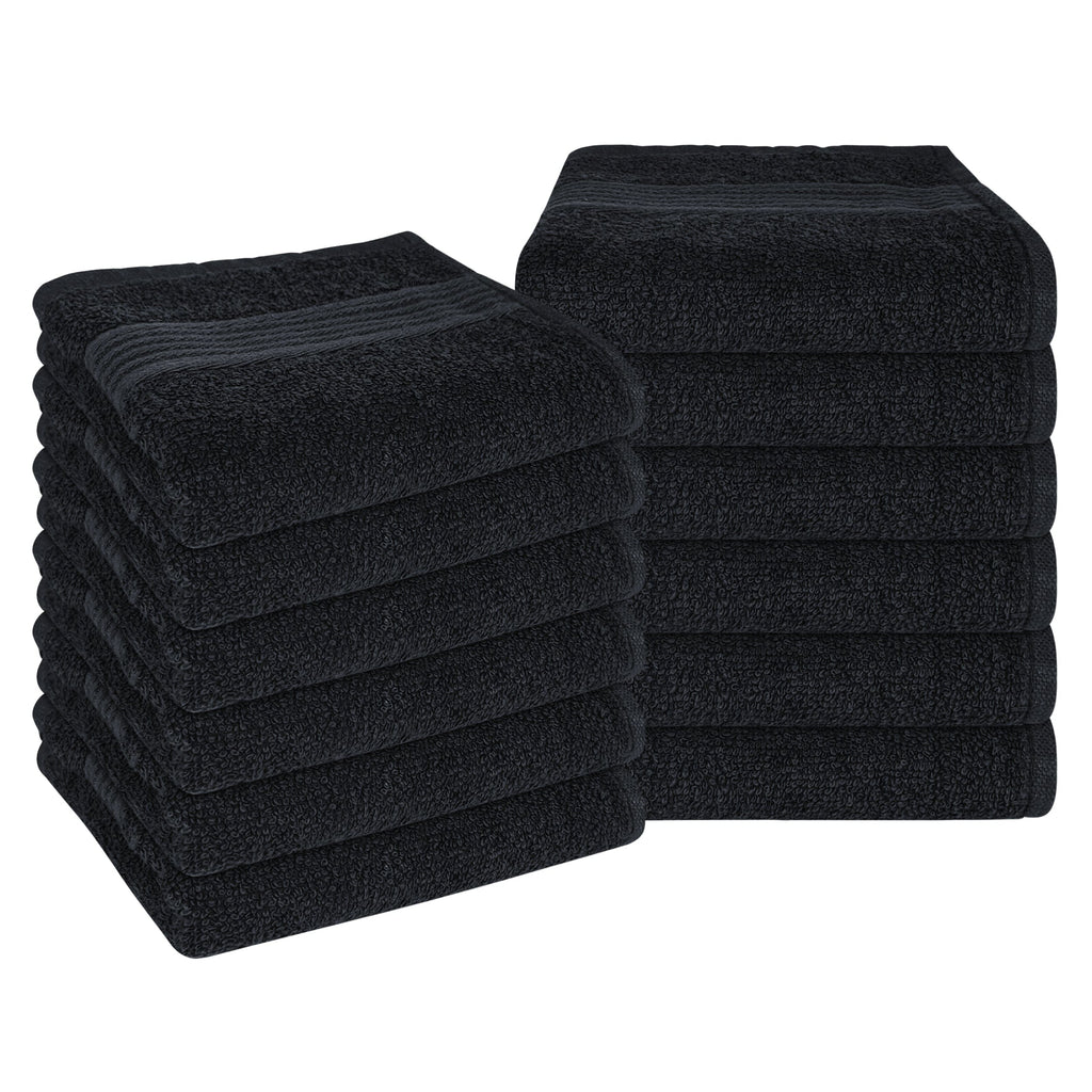 OLIVIA ROCCO Rhodes Towel Black 100% Cotton Hotel Quality Super Absorbent Hand Towels
