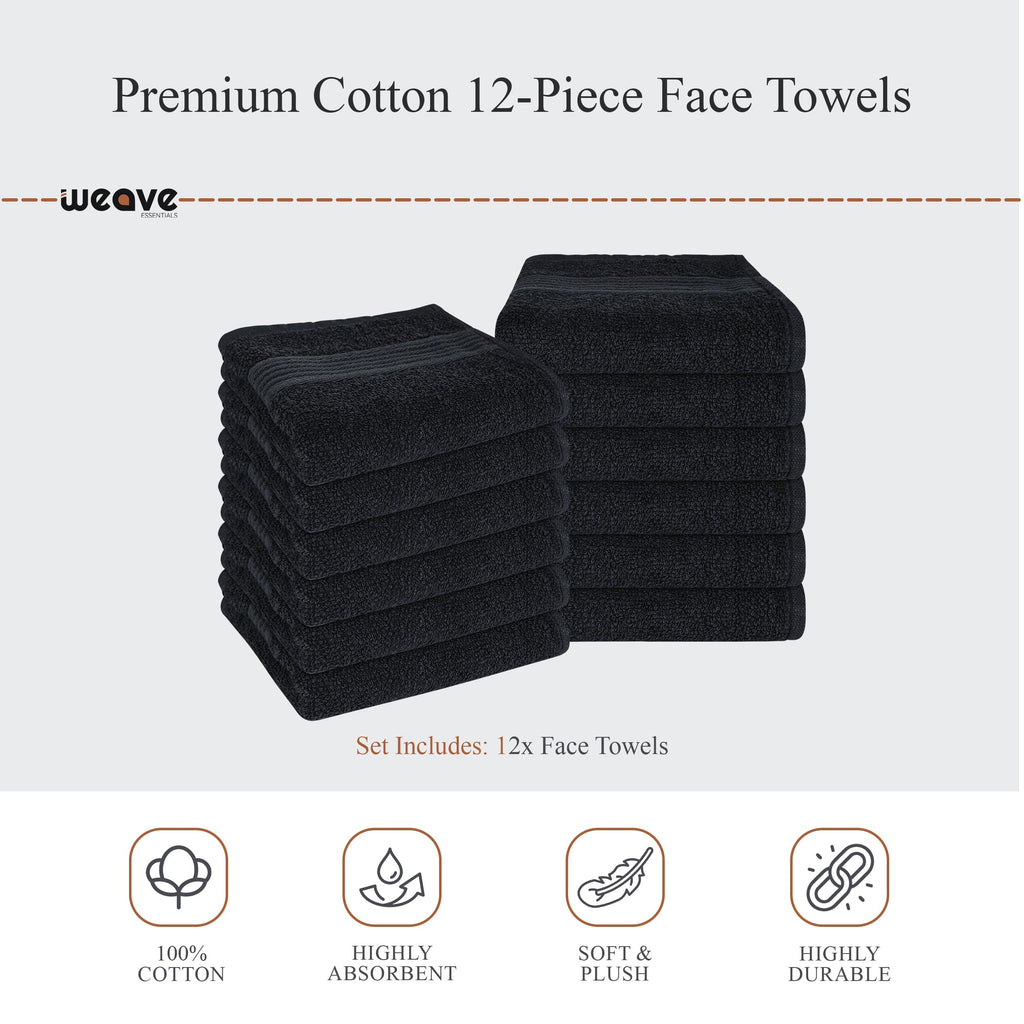 OLIVIA ROCCO Rhodes Towel Black 100% Cotton Hotel Quality Super Absorbent Hand Towels