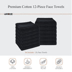 OLIVIA ROCCO Rhodes Towel Black 100% Cotton Hotel Quality Super Absorbent Hand Towels