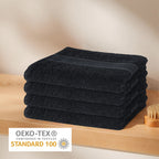 OLIVIA ROCCO Rhodes Towel Black 100% Cotton Hotel Quality Super Absorbent Hand Towels