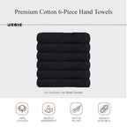 OLIVIA ROCCO Rhodes Towel Black 100% Cotton Hotel Quality Super Absorbent Hand Towels