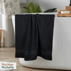 OLIVIA ROCCO Rhodes Towel Black 100% Cotton Hotel Quality Super Absorbent Hand Towels