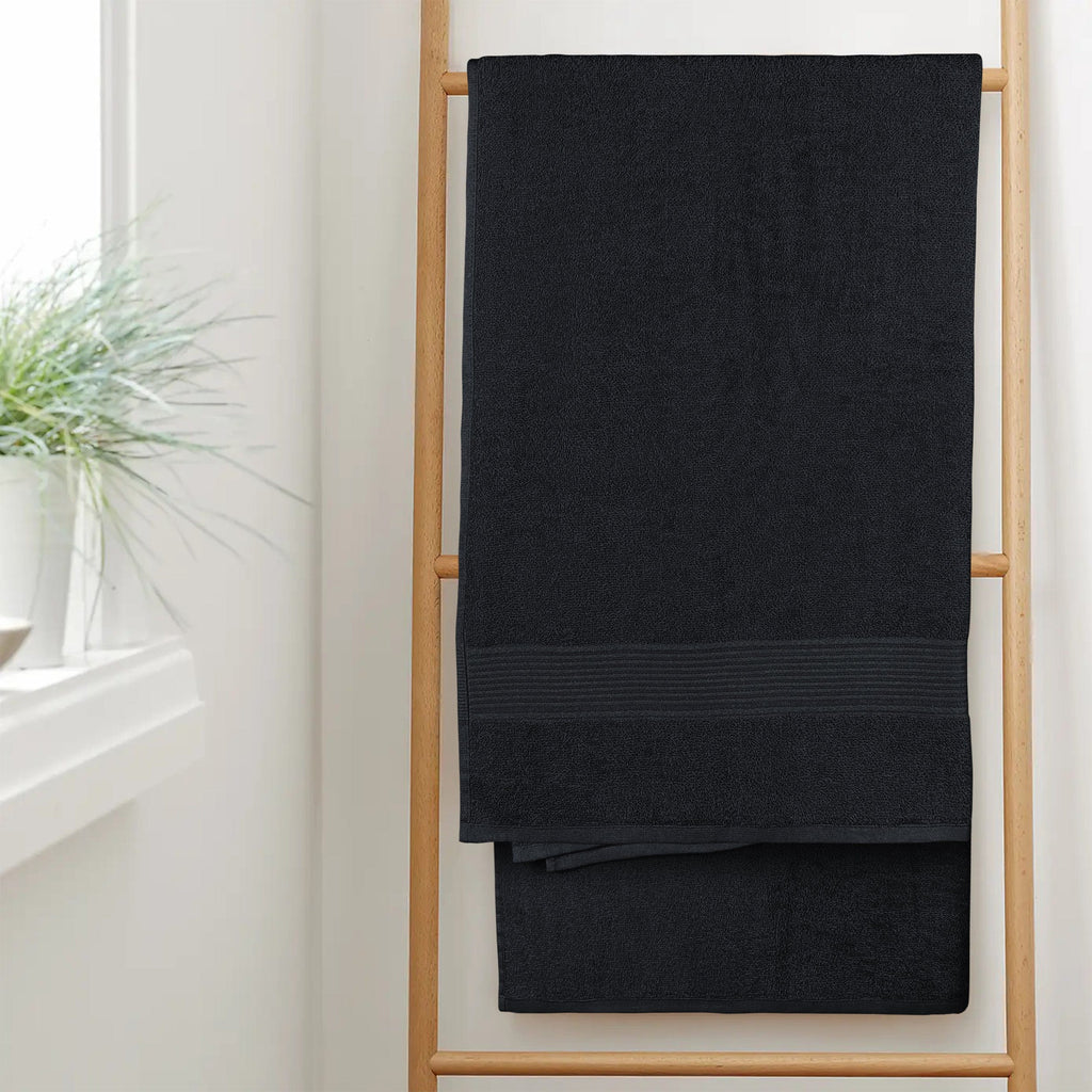 OLIVIA ROCCO Rhodes Towel Black 100% Cotton Hotel Quality Super Absorbent Hand Towels