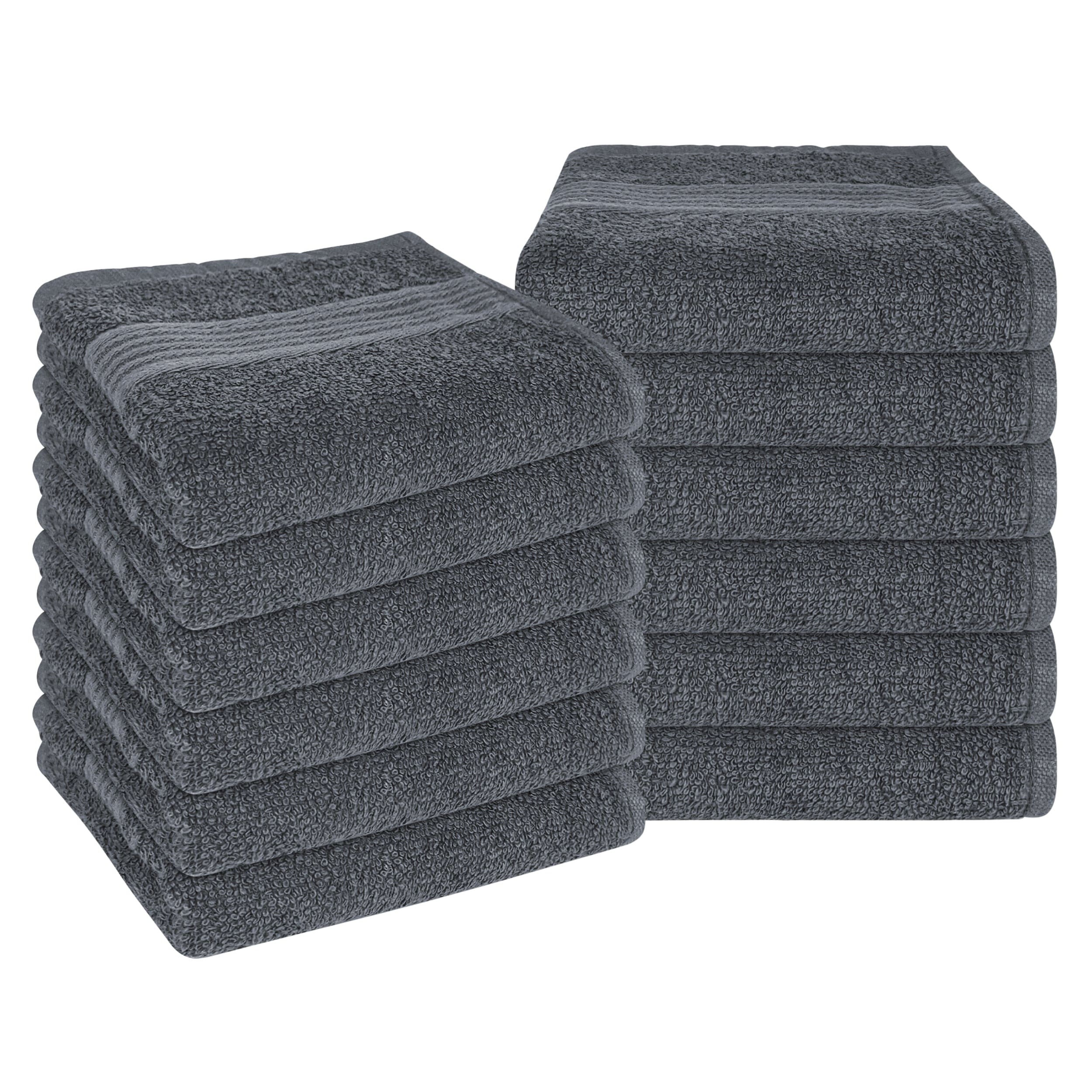 OLIVIA ROCCO Rhodes Towel Grey 100% Cotton Hotel Quality Soft Super Absorbent Hand Bath