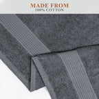 OLIVIA ROCCO Rhodes Towel Grey 100% Cotton Hotel Quality Soft Super Absorbent Hand Bath