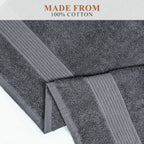OLIVIA ROCCO Rhodes Towel Grey 100% Cotton Hotel Quality Soft Super Absorbent Hand Bath