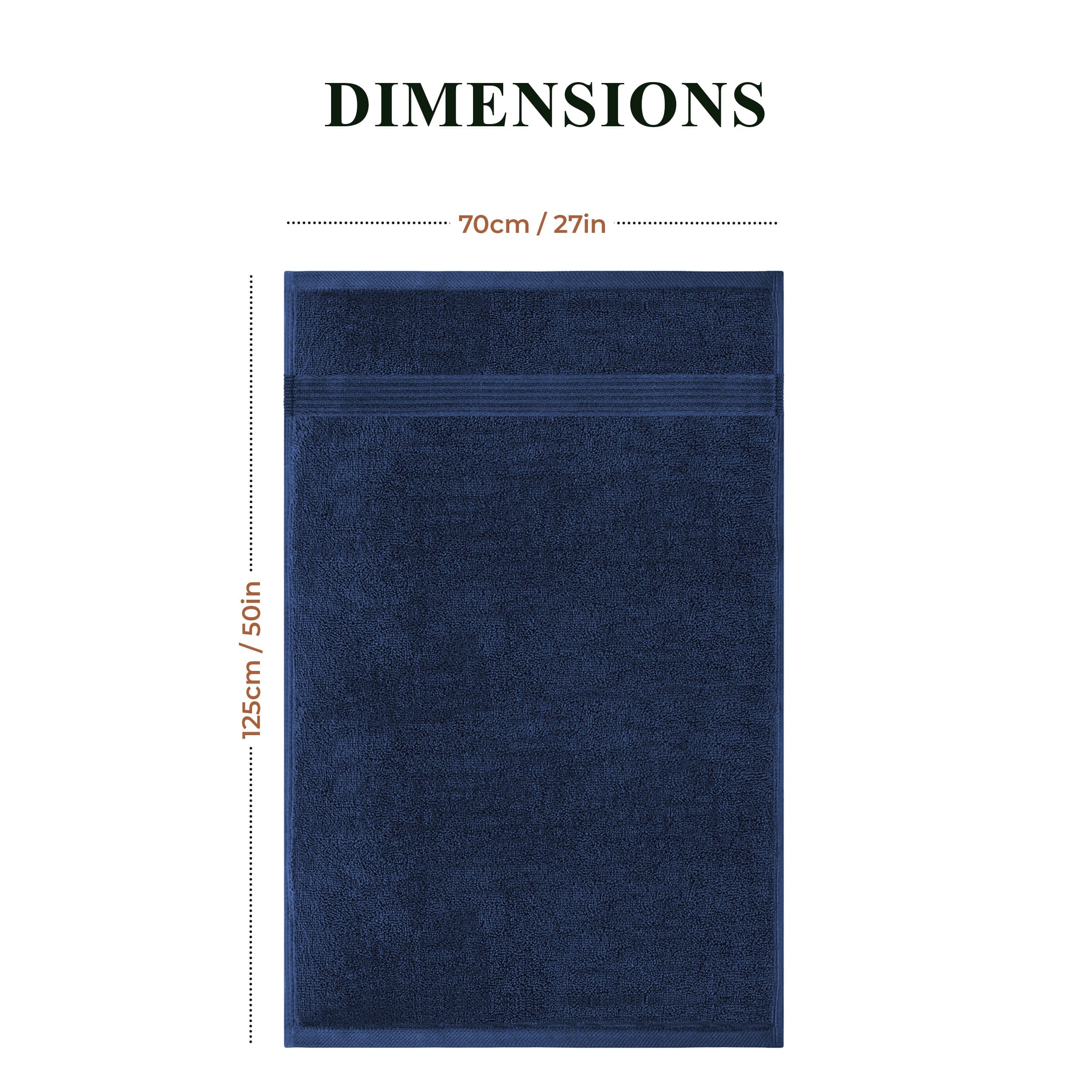 OLIVIA ROCCO Rhodes Towel Royal Blue 100% Cotton Hotel Quality Soft Super Absorbent Hand