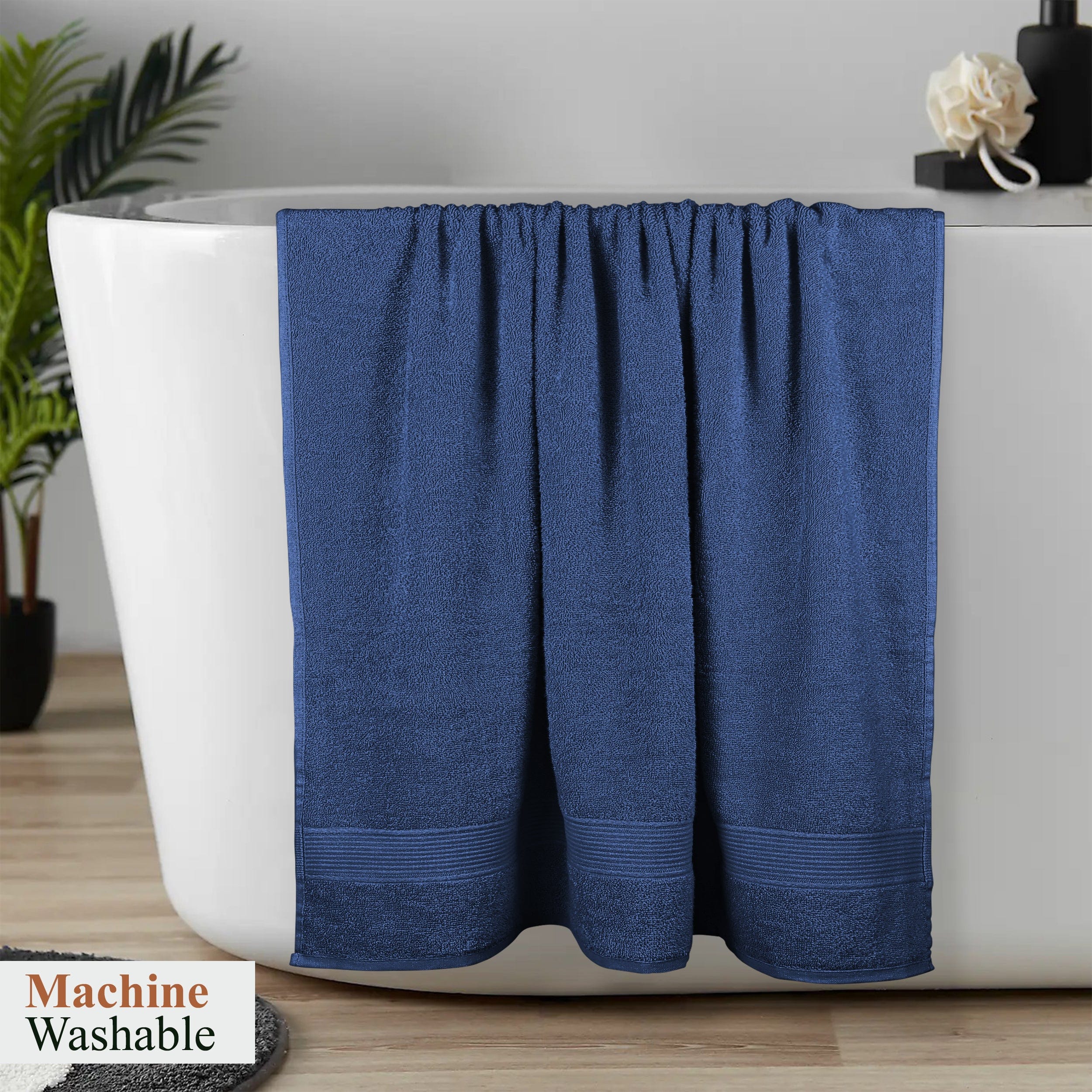 OLIVIA ROCCO Rhodes Towel Royal Blue 100% Cotton Hotel Quality Soft Super Absorbent Hand