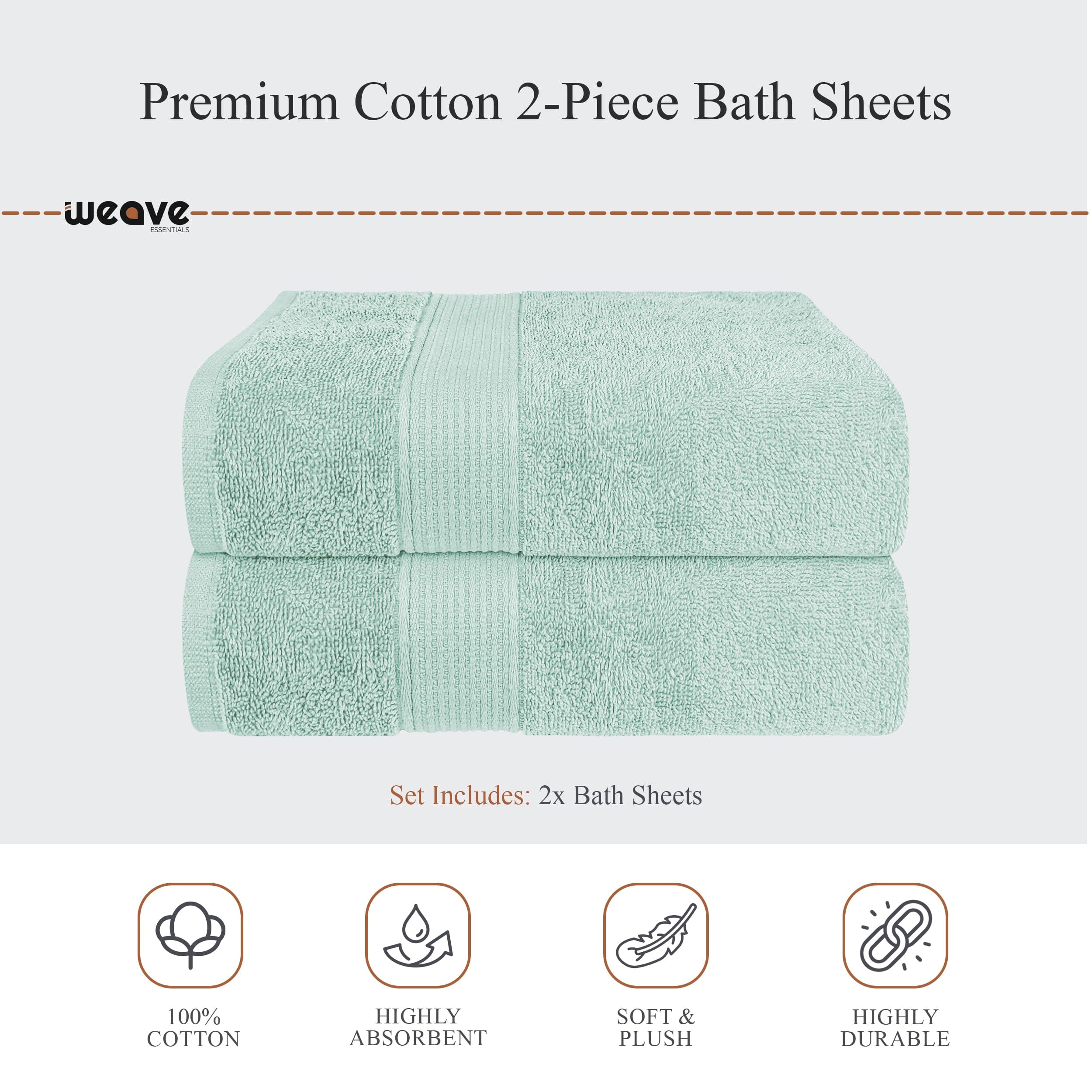 OLIVIA ROCCO Rhodes Towel Seafoam 100% Cotton Hotel Quality Soft Super Absorbent Hand