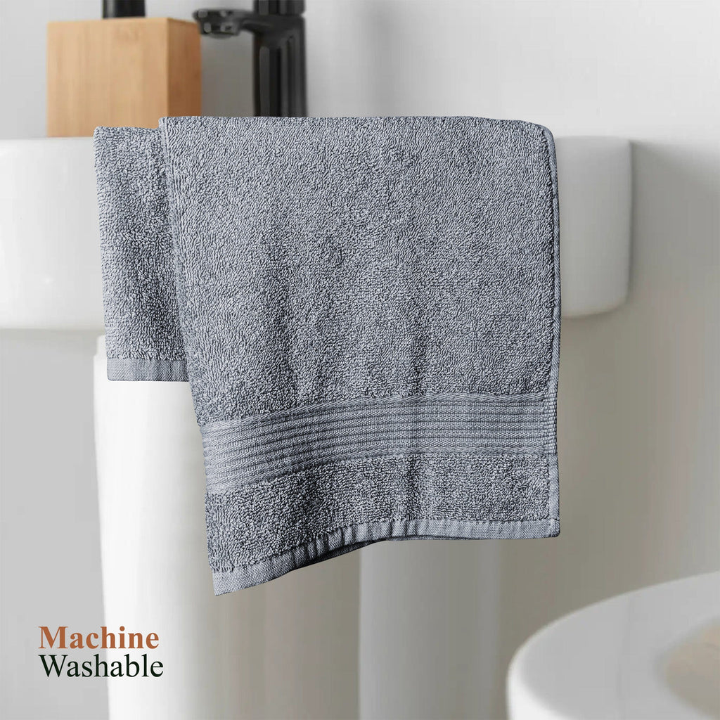 OLIVIA ROCCO Rhodes Towel Silver 100% Cotton Hotel Quality Soft And Ultra Absorbent Hand