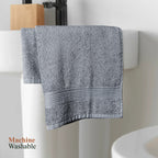 OLIVIA ROCCO Rhodes Towel Silver 100% Cotton Hotel Quality Soft And Ultra Absorbent Hand