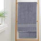 OLIVIA ROCCO Rhodes Towel Silver 100% Cotton Hotel Quality Soft And Ultra Absorbent Hand