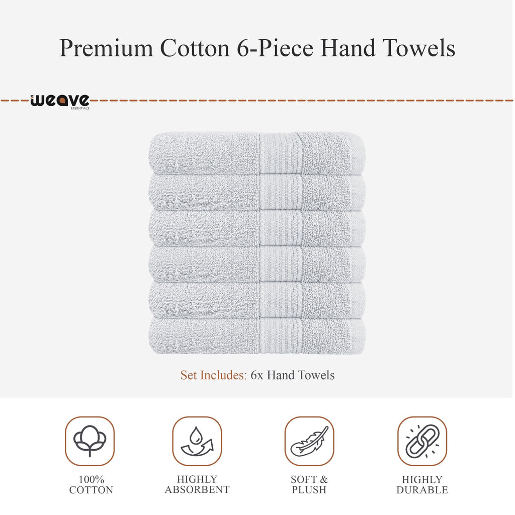 OLIVIA ROCCO Rhodes Towel White 100% Cotton Hotel Quality Soft Super Absorbent Hand Bath