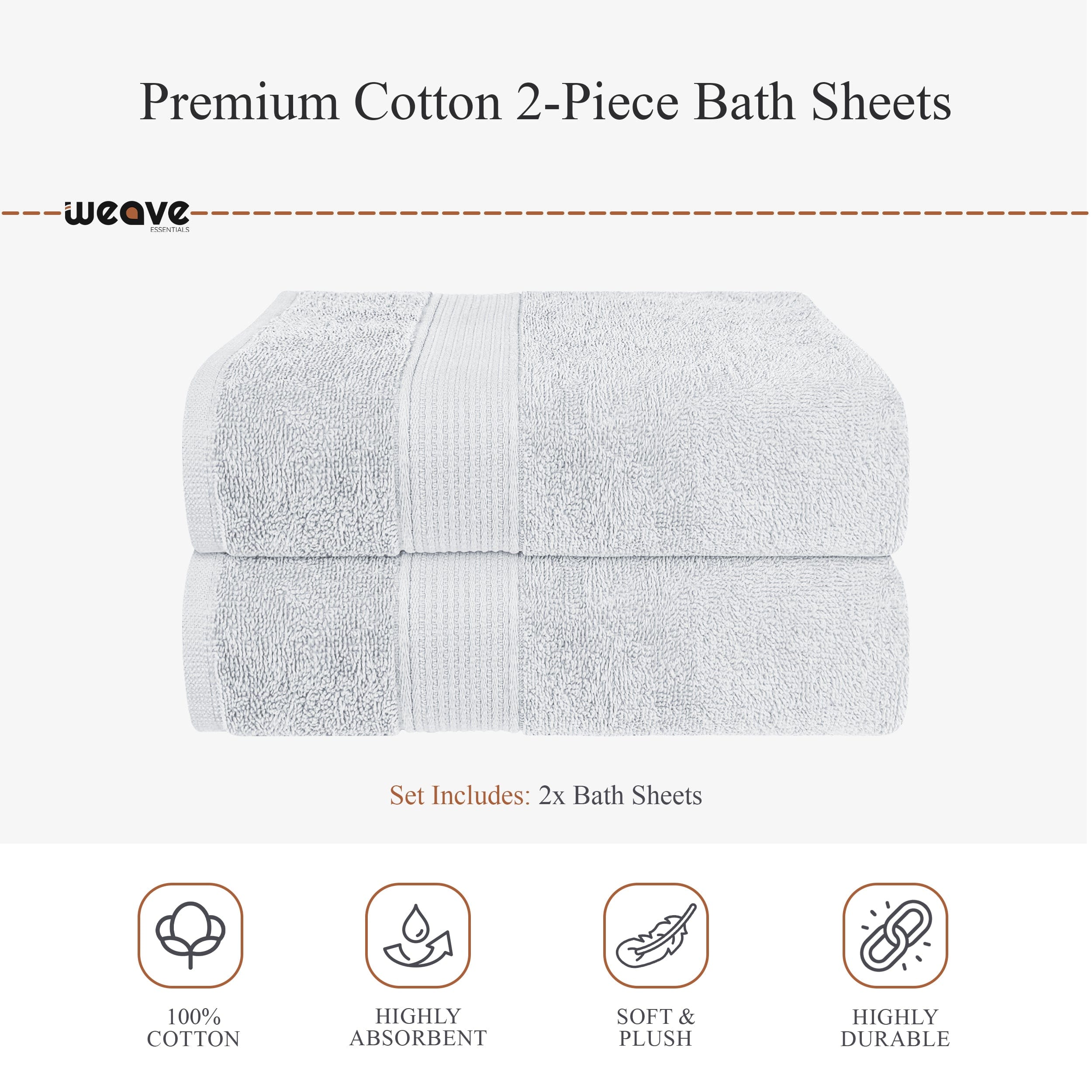 OLIVIA ROCCO Rhodes Towel White 100% Cotton Hotel Quality Soft Super Absorbent Hand Bath