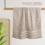 OLIVIA ROCCO Ritz Viscose Stripe Towels Super Soft Cotton Highly Absorbent Jumbo Bath