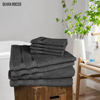 OLIVIA ROCCO Ritz Viscose Stripe Towels Super Soft Cotton Highly Absorbent Jumbo Bath
