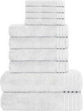 OLIVIA ROCCO Monaco 10 Piece Luxury Egyptian Cotton Towel Set 500 GSM With 4 Face Towels