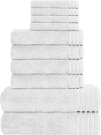 OLIVIA ROCCO Monaco 10 Piece Luxury Egyptian Cotton Towel Set 500 GSM With 4 Face Towels