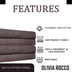 OLIVIA ROCCO Pack Of 4 Large Quick-Drying Indus Valley Cotton Bath Sheets 80x140cm