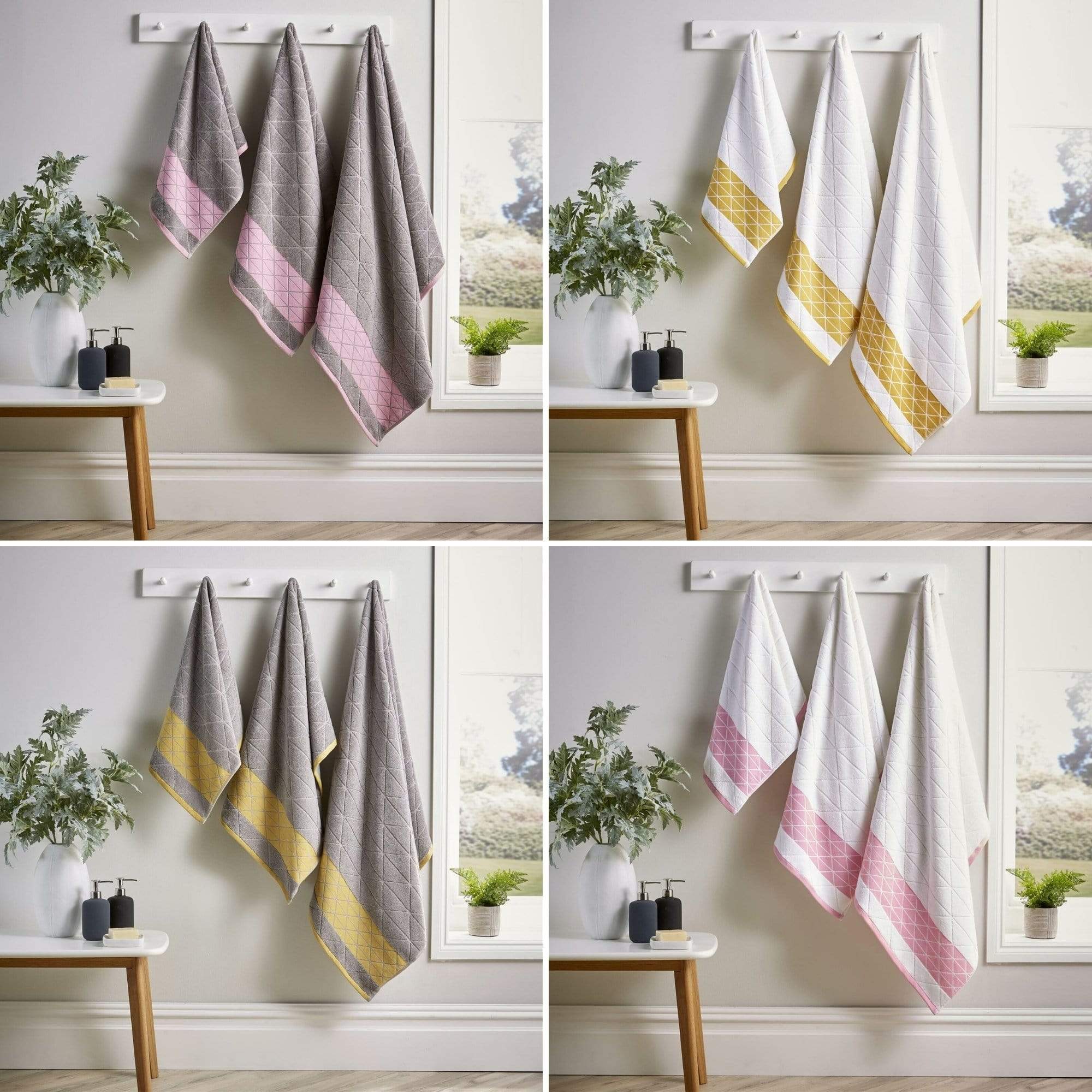 OLIVIA ROCCO Inca Diamond Jacquard 600GSM Cotton Towels Bath Sheets And Bath Towels Set