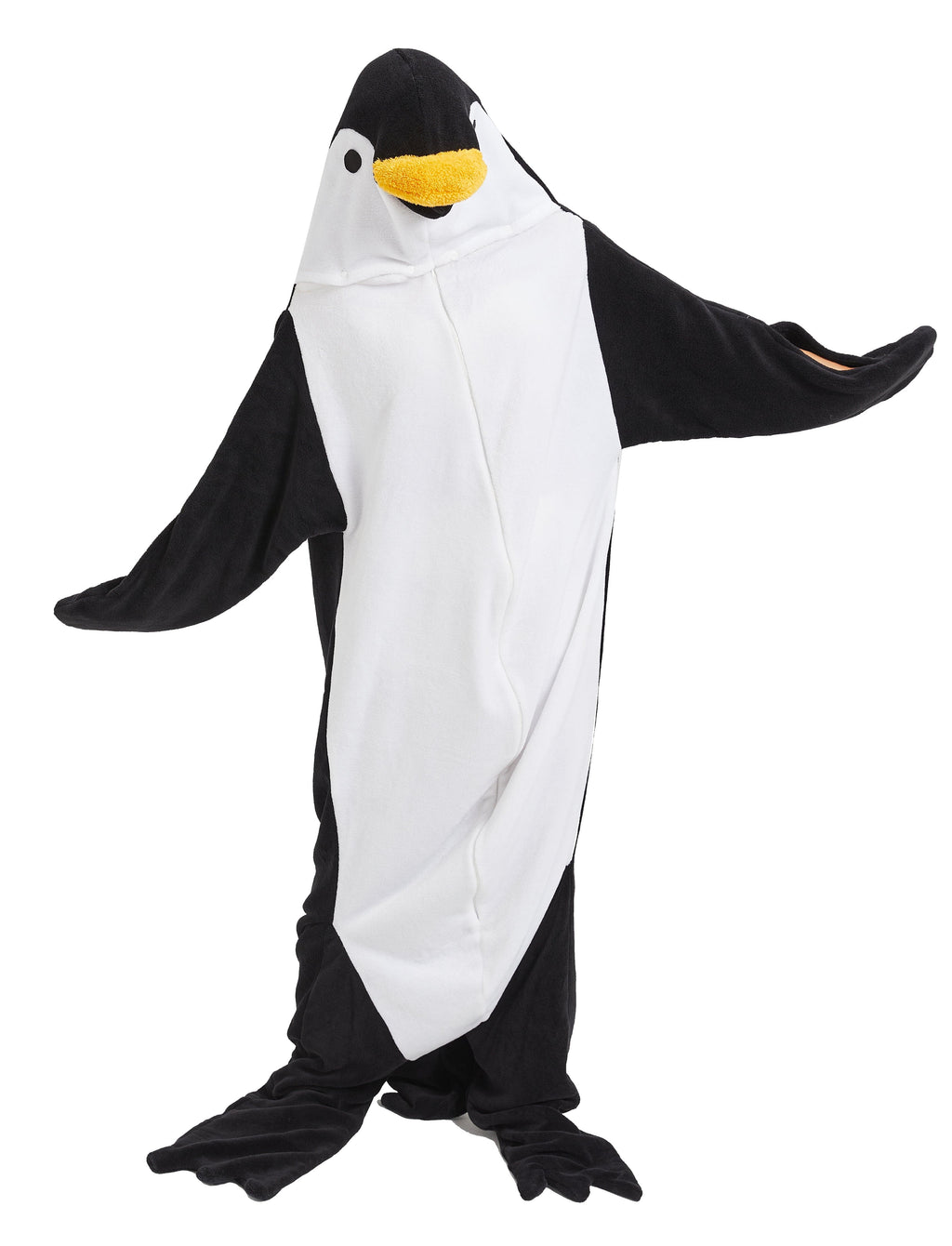 OLIVIA ROCCO Oversized Penguin Wearable Blanket Hoodie Fleece With Sleeves One Size Cozy Winter Loungewear For Home Everyday