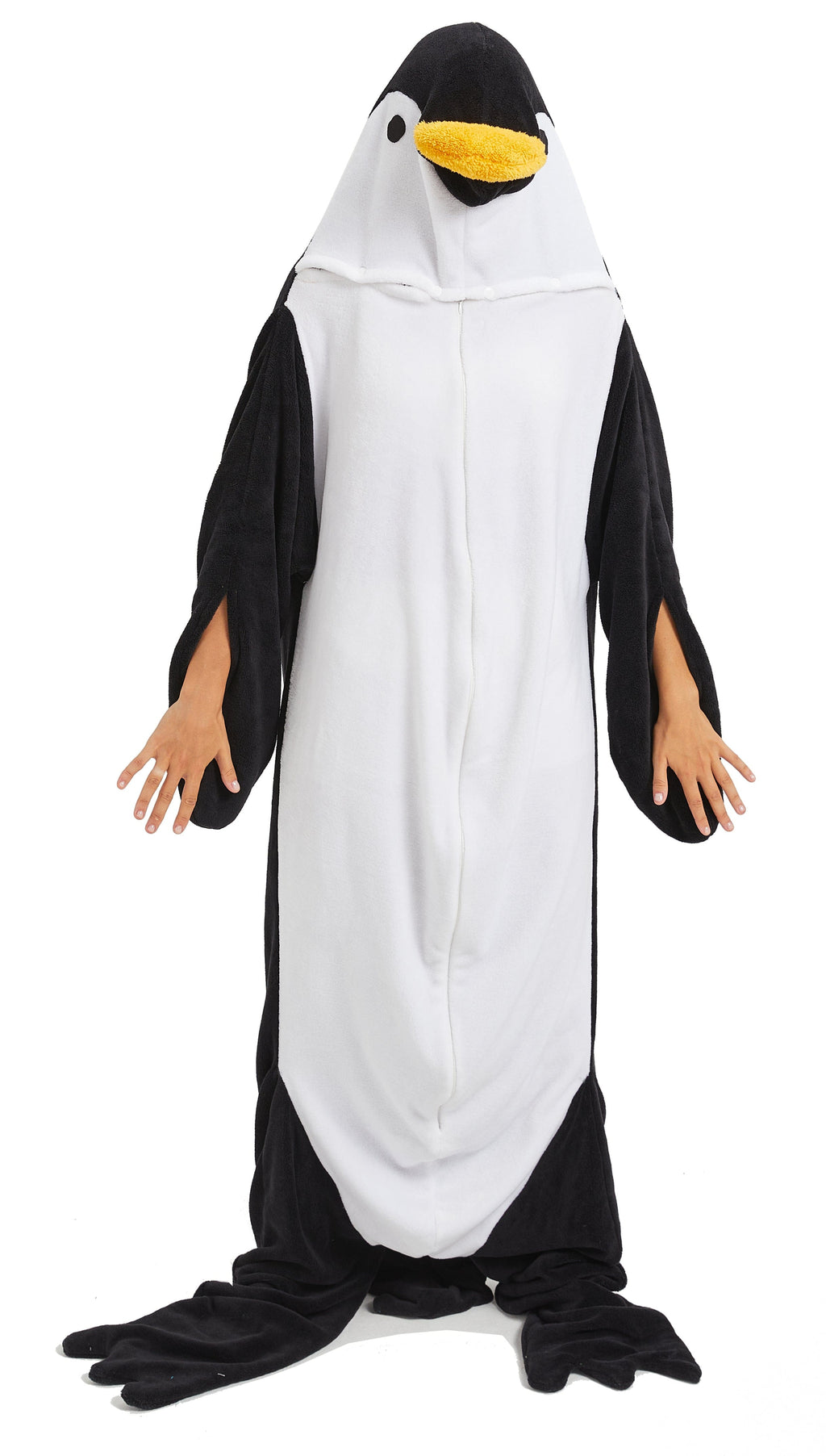 OLIVIA ROCCO Oversized Penguin Wearable Blanket Hoodie Fleece With Sleeves One Size Cozy Winter Loungewear For Home Everyday