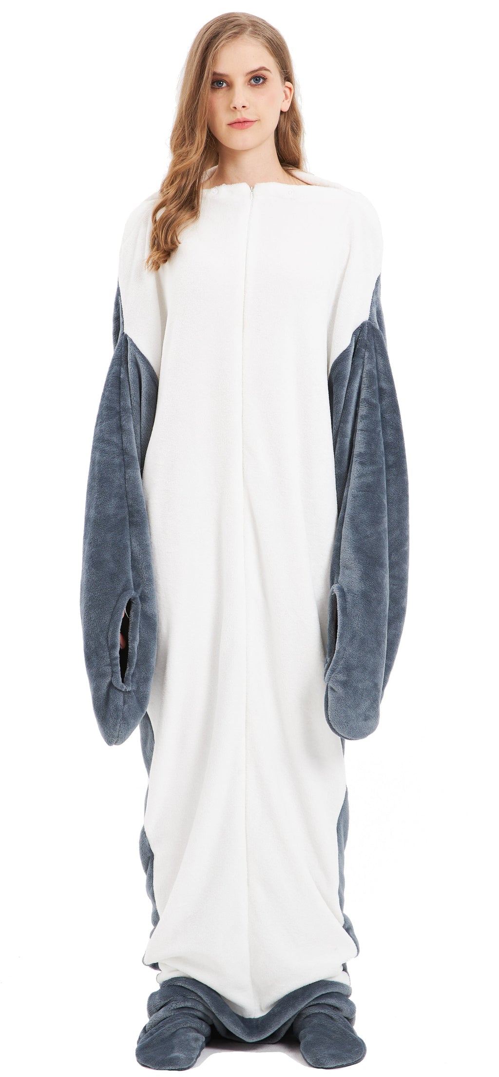 OLIVIA ROCCO Oversized Shark Wearable Blanket Hoodie Fleece With Sleeves Ultra Soft Cozy Winter Loungewear One Size Fits Most