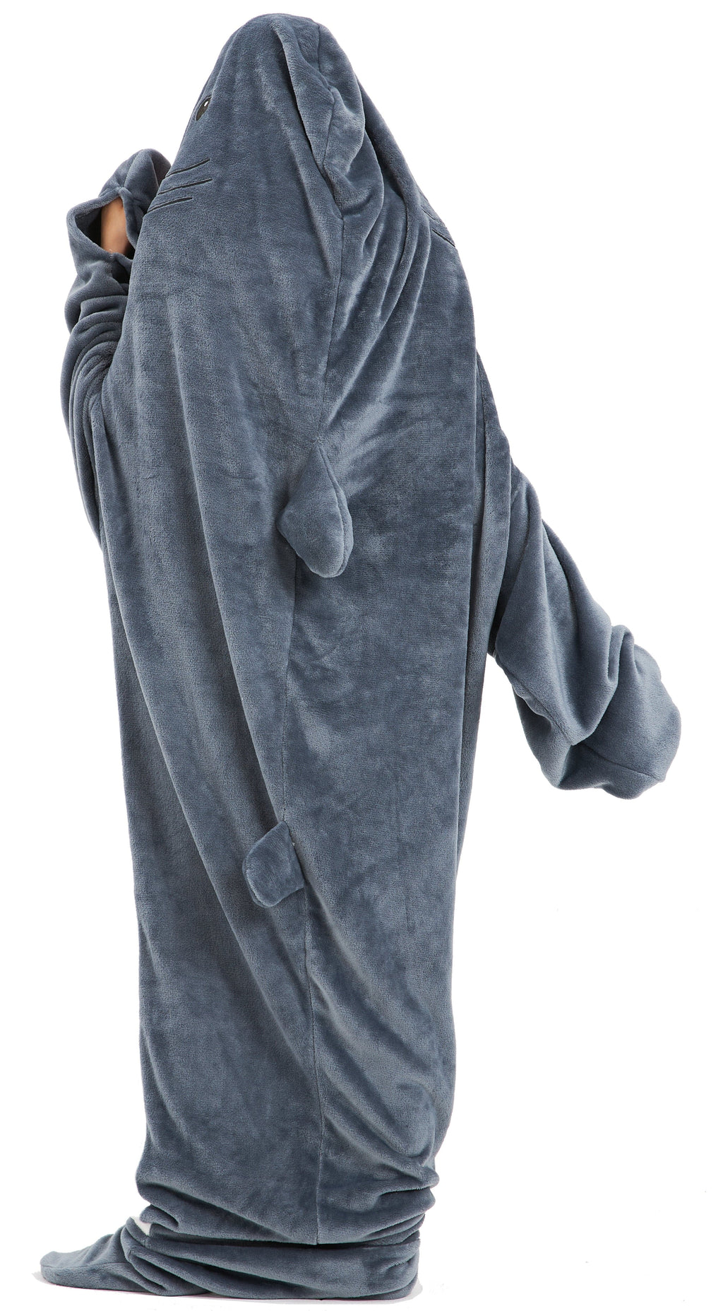 OLIVIA ROCCO Oversized Shark Wearable Blanket Hoodie Fleece With Sleeves Ultra Soft Cozy Winter Loungewear One Size Fits Most