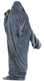 OLIVIA ROCCO Oversized Shark Wearable Blanket Hoodie Fleece With Sleeves Ultra Soft Cozy Winter Loungewear One Size Fits Most