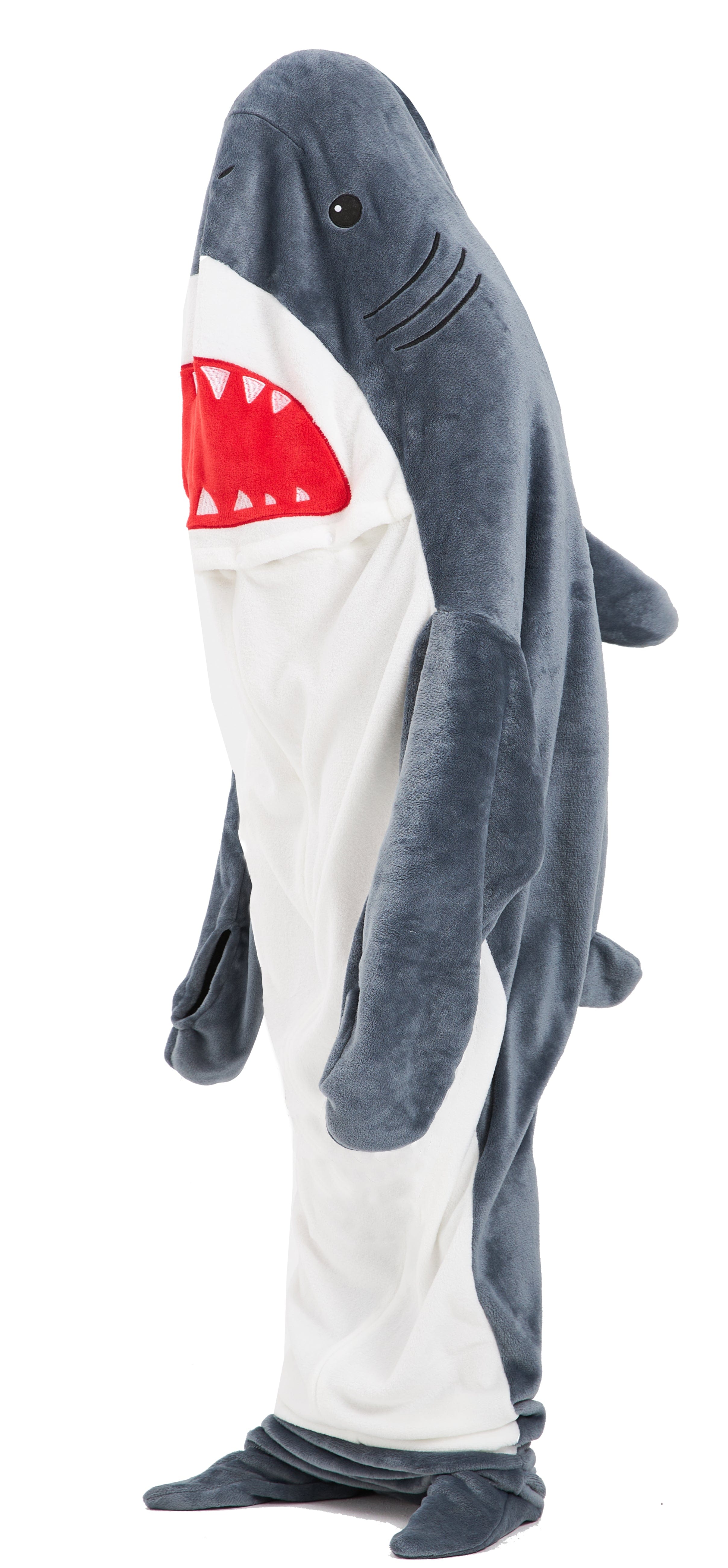 OLIVIA ROCCO Oversized Shark Wearable Blanket Hoodie Fleece With Sleeves Ultra Soft Cozy Winter Loungewear One Size Fits Most