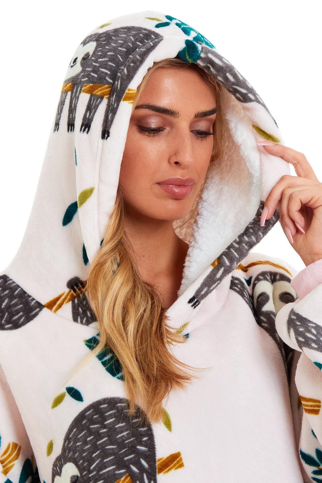 OLIVIA ROCCO Oversized Sloth Hoodie Blanket With Reversible Sherpa Fleece Giant 6XL For Adults And Kids Pockets Elastic Cuffs