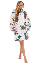 OLIVIA ROCCO Oversized Sloth Hoodie Blanket With Reversible Sherpa Fleece Giant 6XL For Adults And Kids Pockets Elastic Cuffs