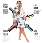 OLIVIA ROCCO Oversized Sloth Hoodie Blanket With Reversible Sherpa Fleece Giant 6XL For Adults And Kids Pockets Elastic Cuffs