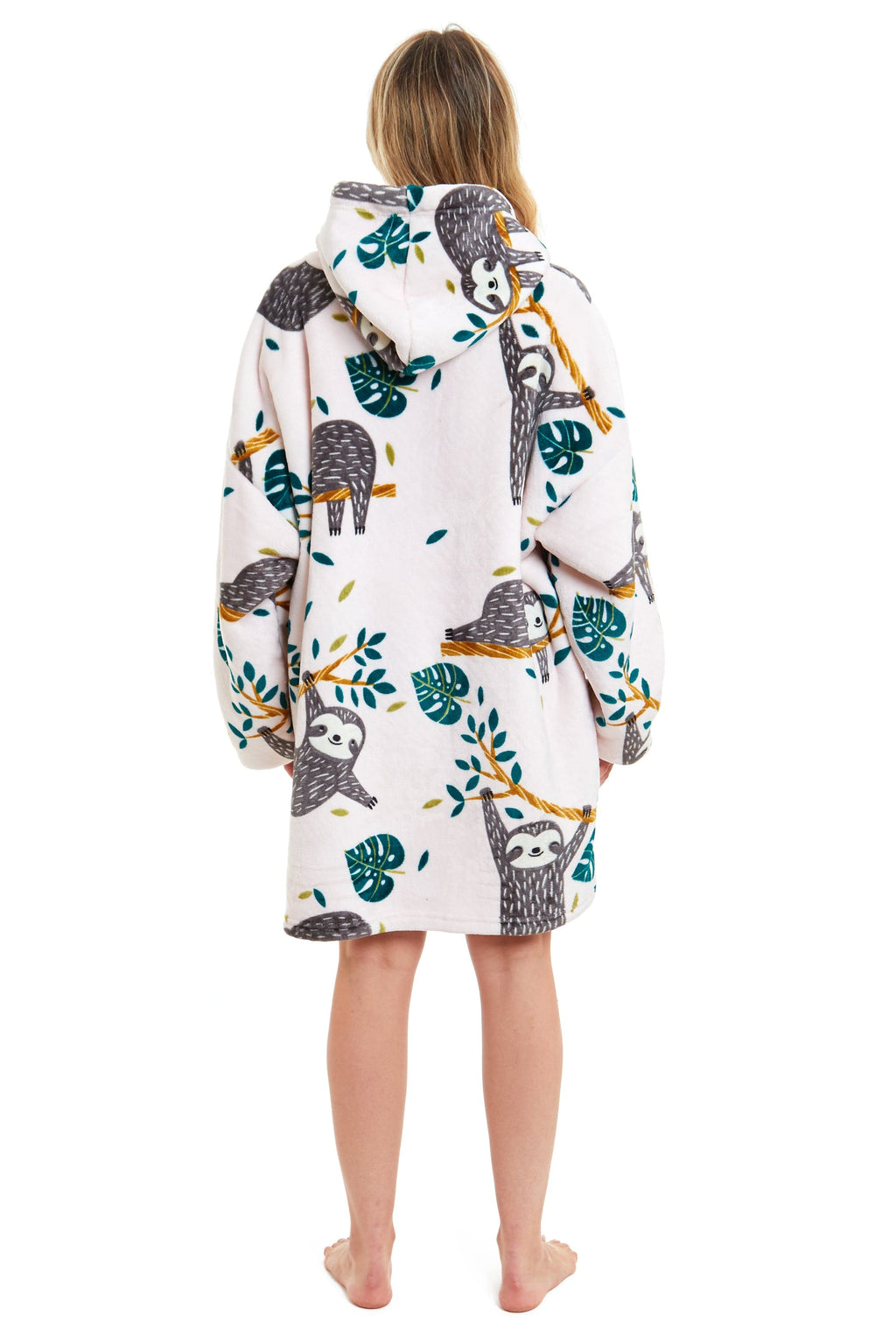 OLIVIA ROCCO Oversized Sloth Hoodie Blanket With Reversible Sherpa Fleece Giant 6XL For Adults And Kids Pockets Elastic Cuffs