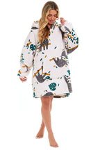 OLIVIA ROCCO Oversized Sloth Hoodie Blanket With Reversible Sherpa Fleece Giant 6XL For Adults And Kids Pockets Elastic Cuffs